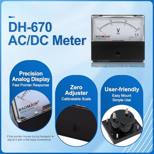 Plastic Housing DH-670 AC 0-300V Rectangle Volt Analog Panel Meter Class 2.5