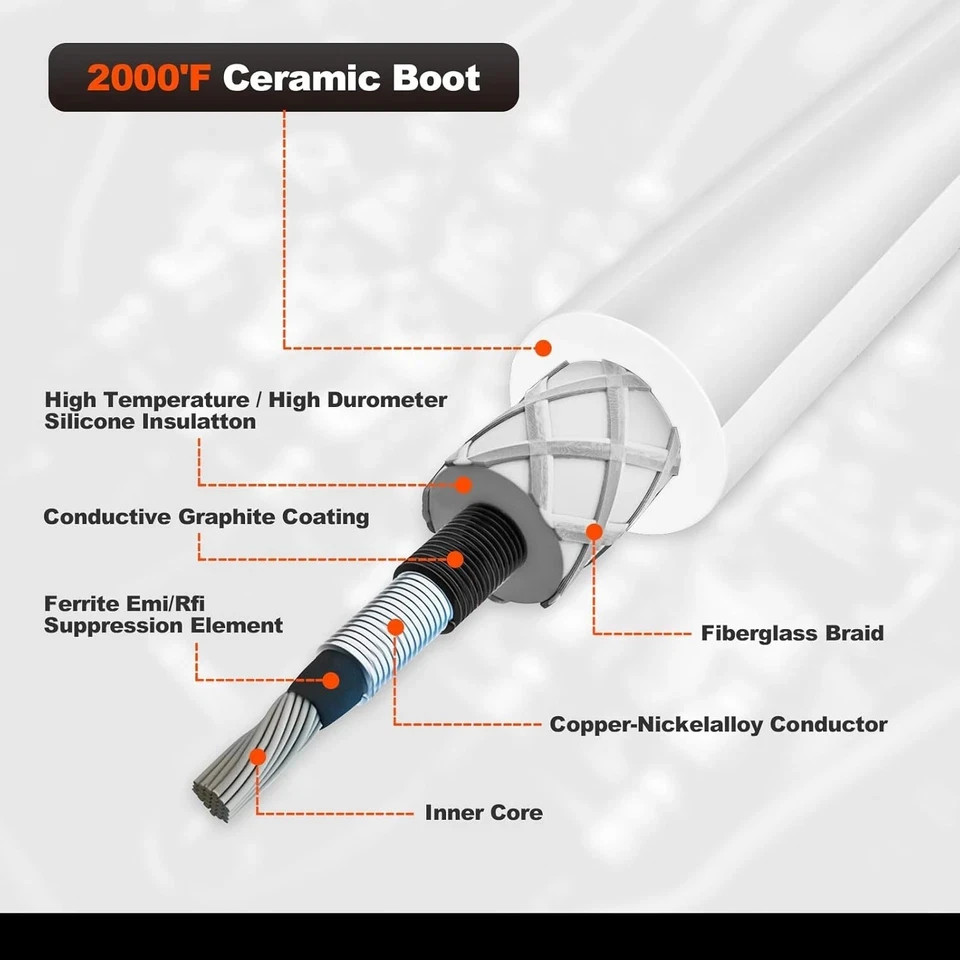 Spark Plug Wire Set-Extreme 9000 Ceramic Boot Accel 9070C 8pcs