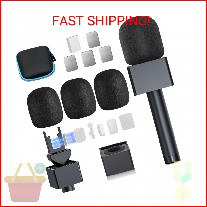 Handheld Adaptor for Interview Mic, Mic Handle Compatible with DJI, Rode and All