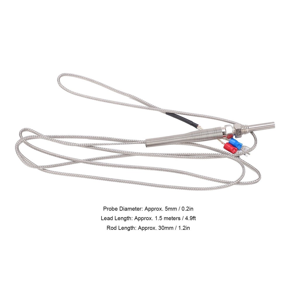 Probe Thermocouple K‑Type Temperature Controller Sensor M8 Thread for Chemical