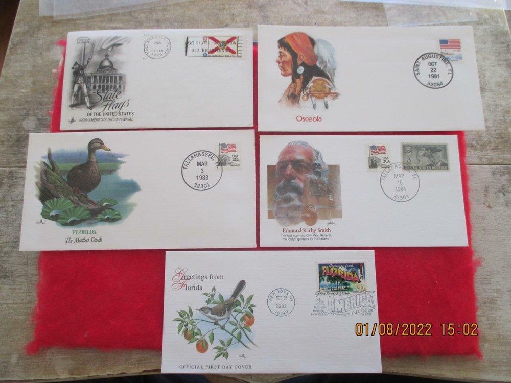 Florida: 5 Various First Day Covers