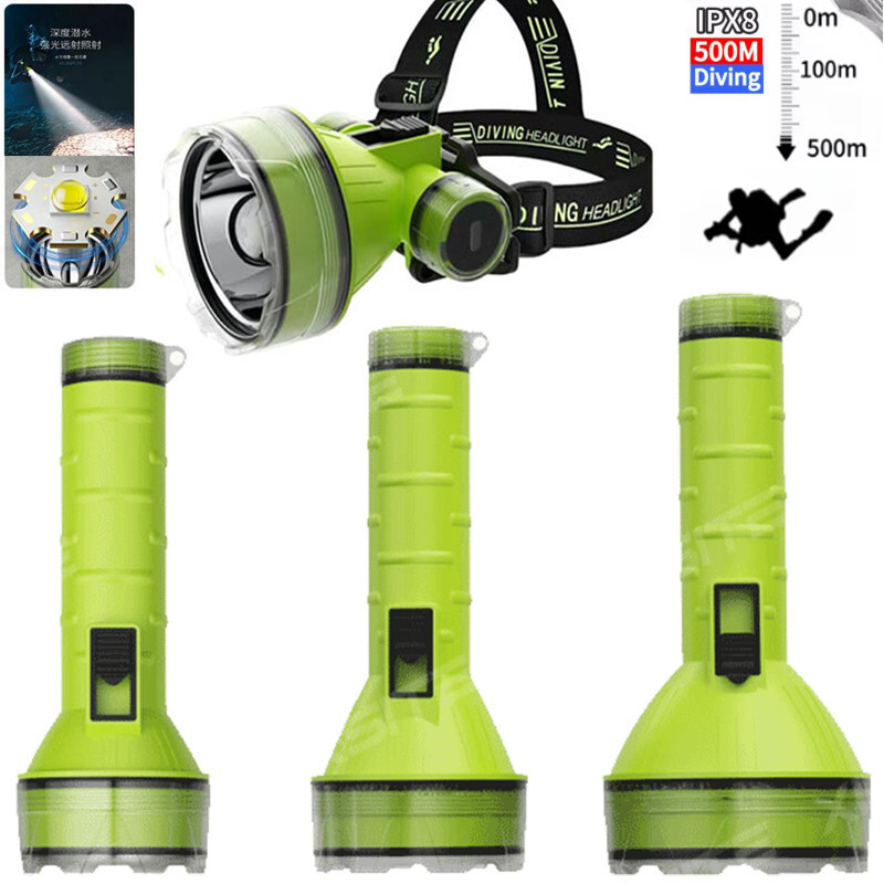 Super Bright Diving Flashlight Underwater Diving Headlamp with Strap Night Dive