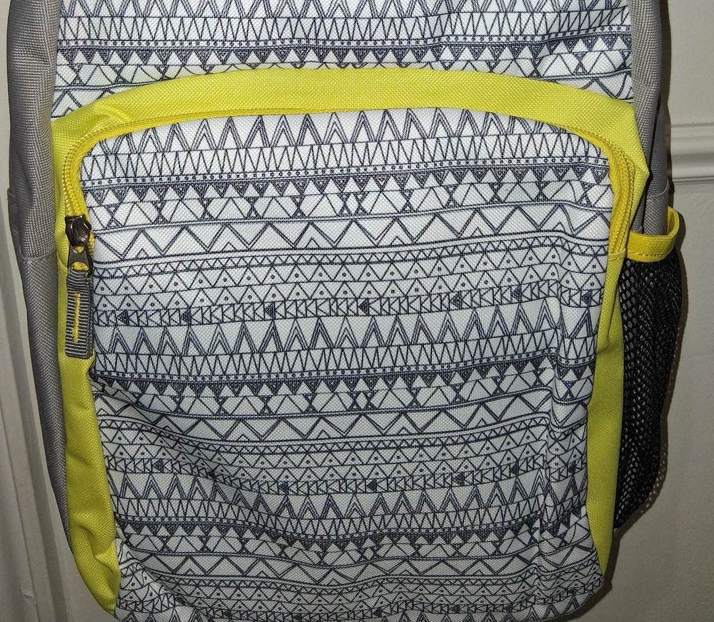 Carry Gear Solutions Grey & Yellow Backpack w/a Geometric Tribal pattern