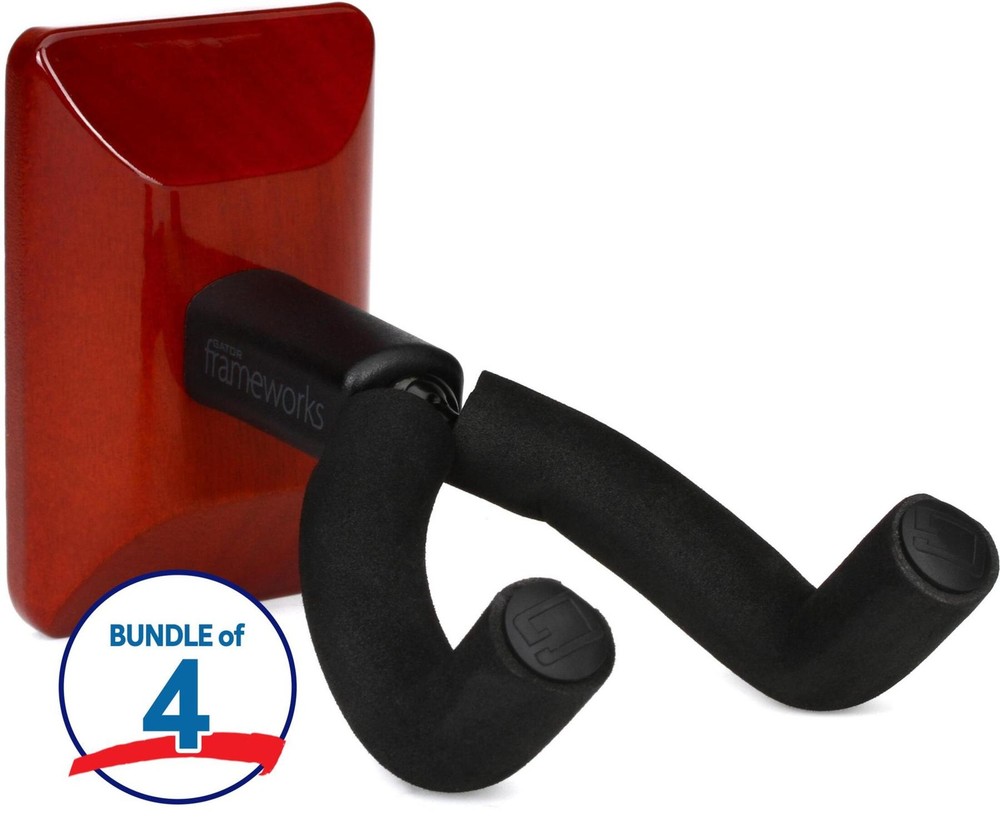 Gator Wall Mount Guitar Hanger - Cherry (4-pack)