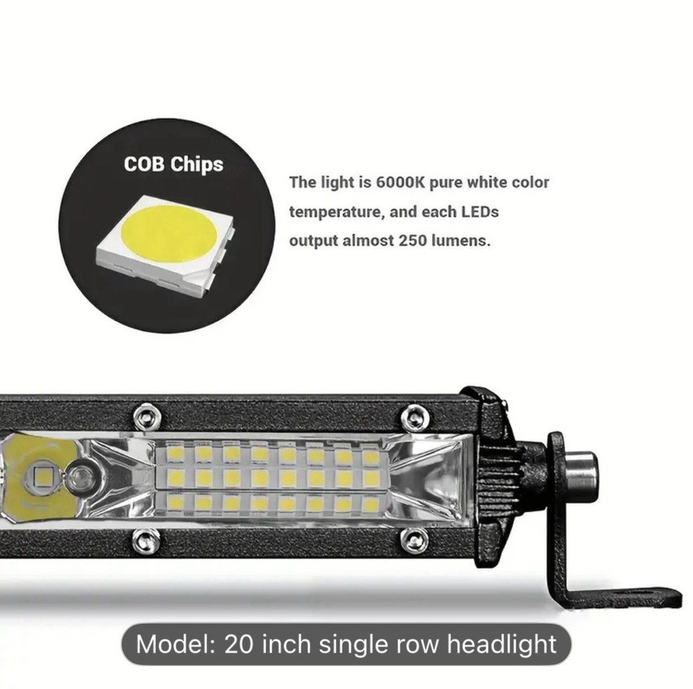 20 inch led light bar slim White