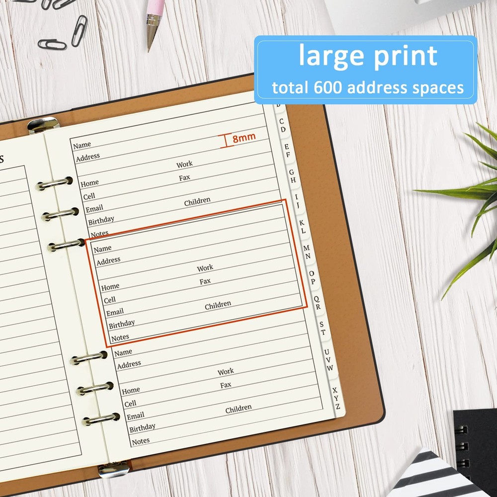 suituts Refillable Address Book with Alphabetical A5