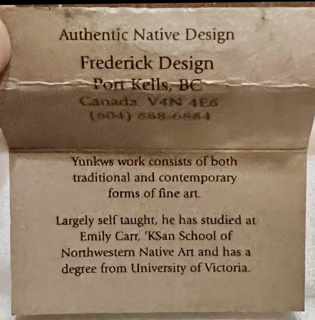 NATIVE AMERICAN GITXSAN Artist DANIEL YUNKWS Silver Metal LETTER OPENER Canada