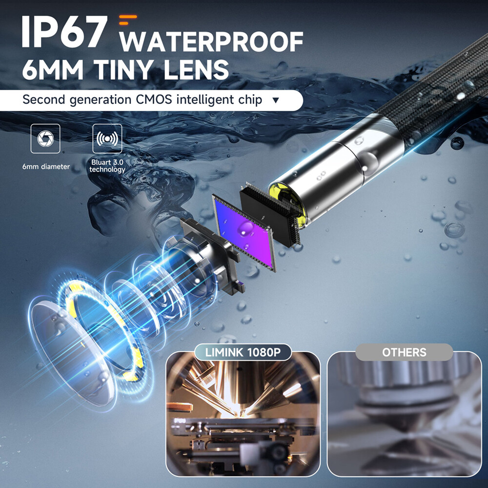 360° Articulating Borescope 4 Way Endoscope Inspection Camera for iPhone/Android
