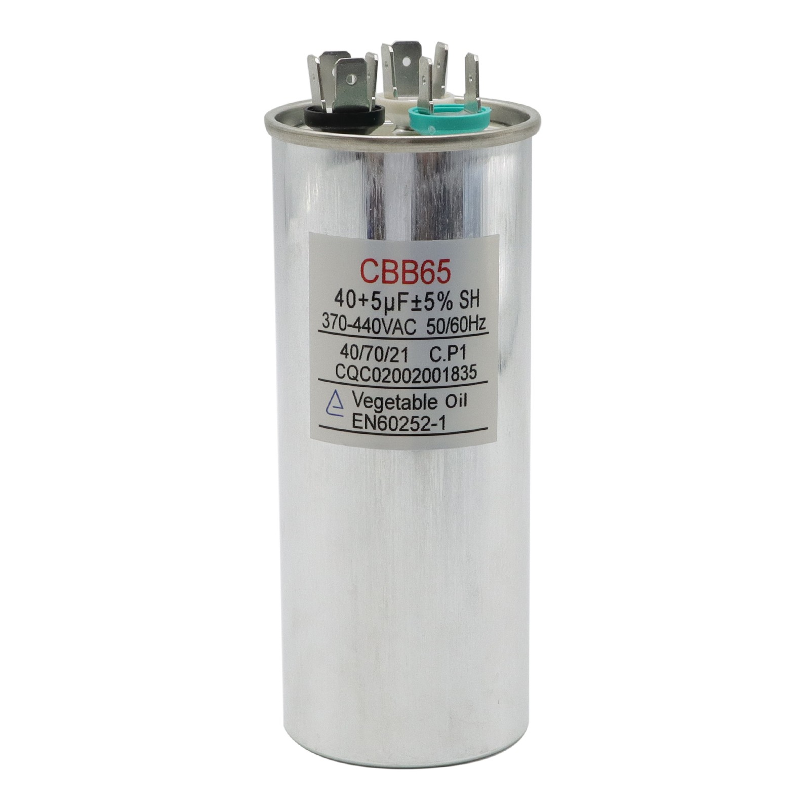 40/5 uF 40+5 MFD Capacitor 370 or 440 VAC Dual Run Capacitor AC Universal