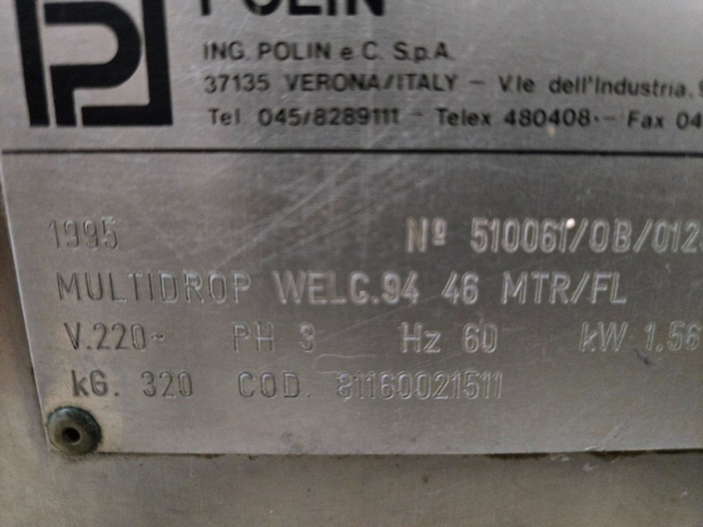 POLIN MULTIDROP WELC.94 – AUTOMATIC COOKIE / DOUGH DEPOSITOR