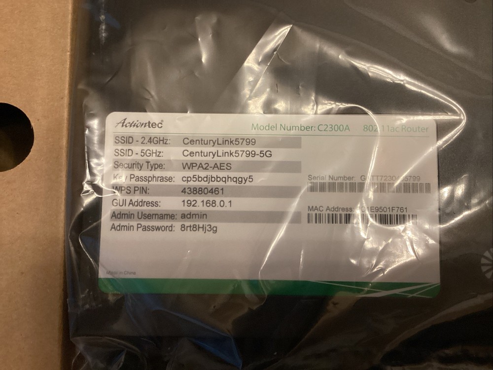 Century Link CenturyLink Actiontec C2300A Wireless Router Modem New In Box
