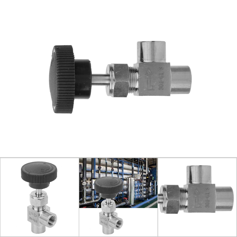 Black Handle 1/8 Inner Thread BSPP Female Thread Needle Valve Angle Type Stop Va