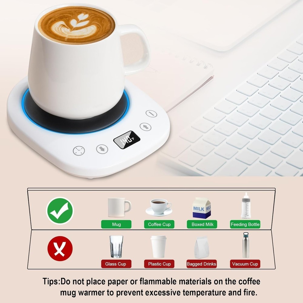 Coffee Mug Warmer, 7 Temp Settings 1-12H Timer & Fast Heating, Auto Shut Off ...