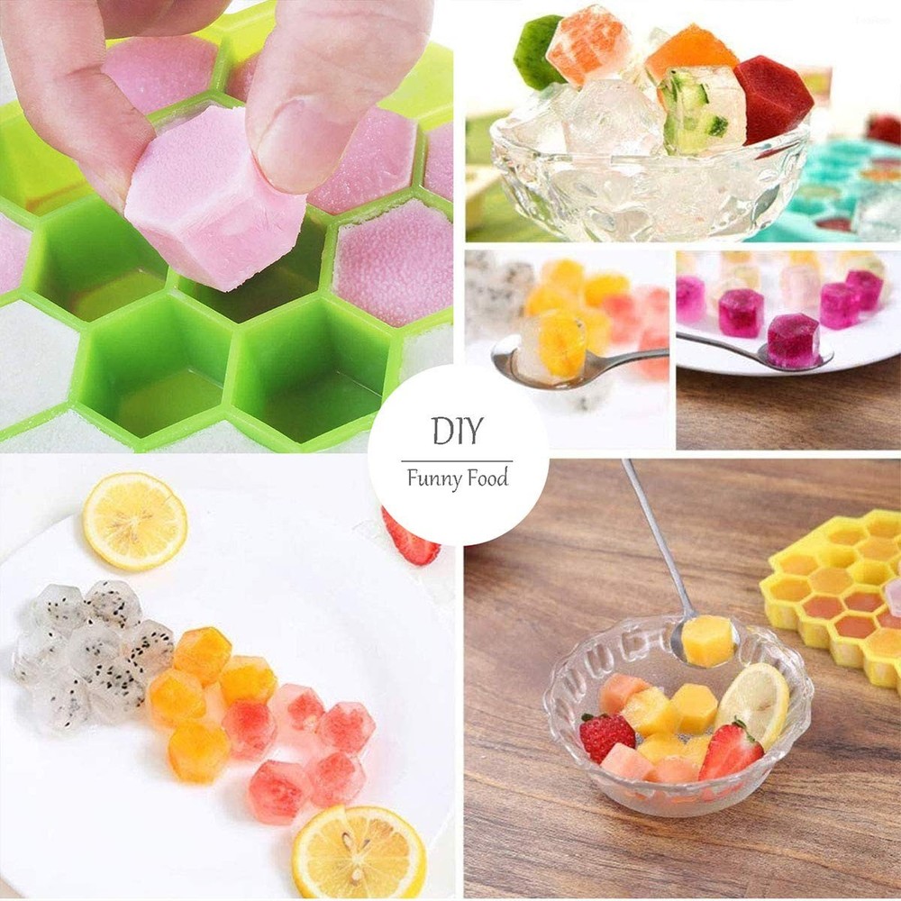 Ice Cube Trays with Lids 2 Pack Easy-Release Silicone and Flexible 74 Ice Cube