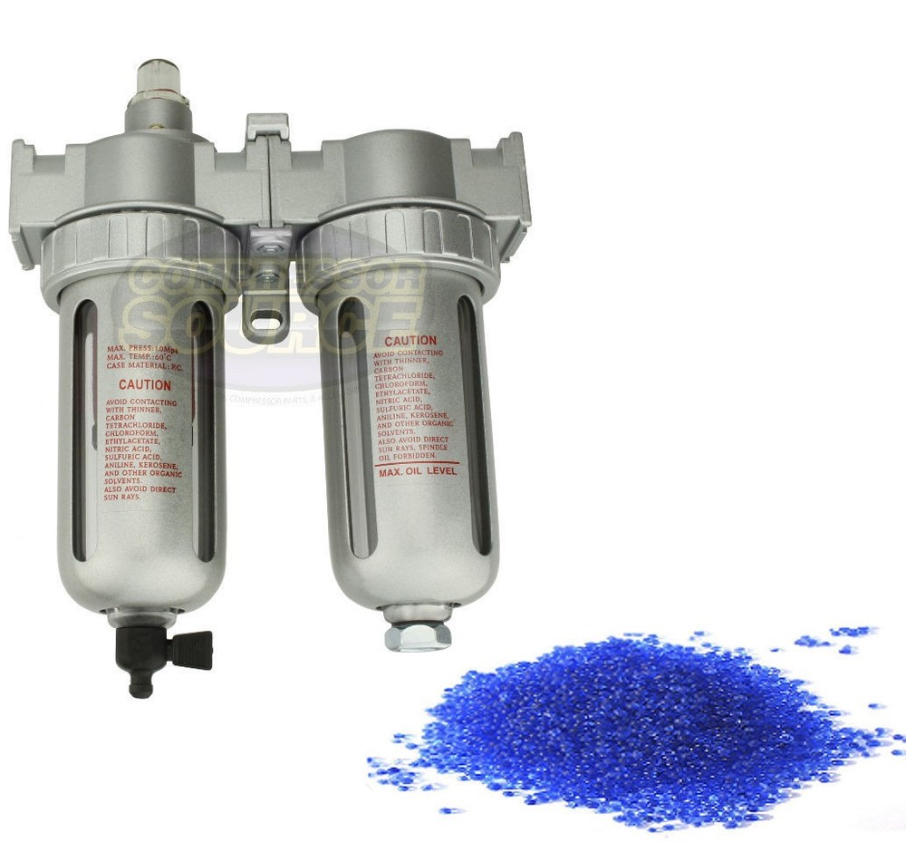 1/2" Desiccant Filter / Dryer Combo Inline Compressed Air System Dessicant