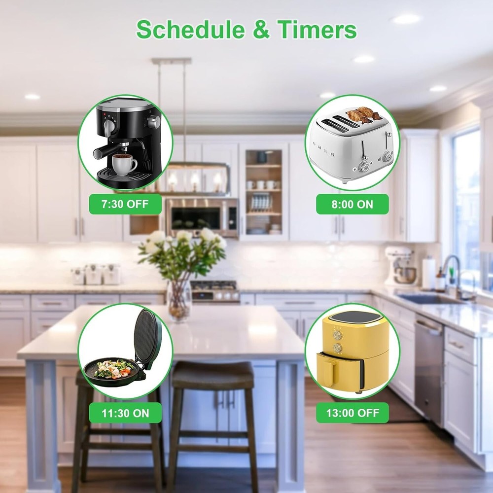 Smart WiFi Plug Work with Alexa&Google Assistant Remote Control&Voice Activation