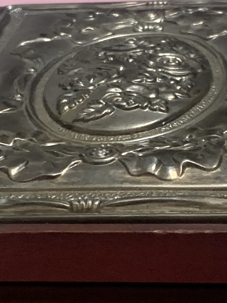 VICTORIAN SOLID SILVER 925 STERLING SHEFFIELD JEWELLERY BOX HINGED LID