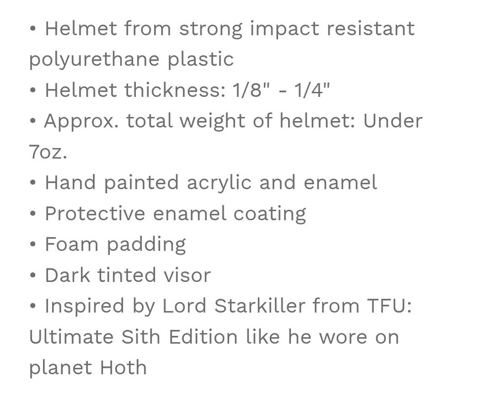 Star Wars Lord Starkiller Helmet