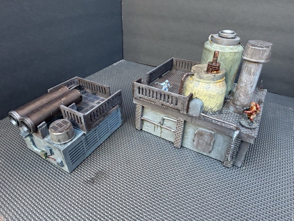 Tabletop terrain lot-sci fi refinery buildings