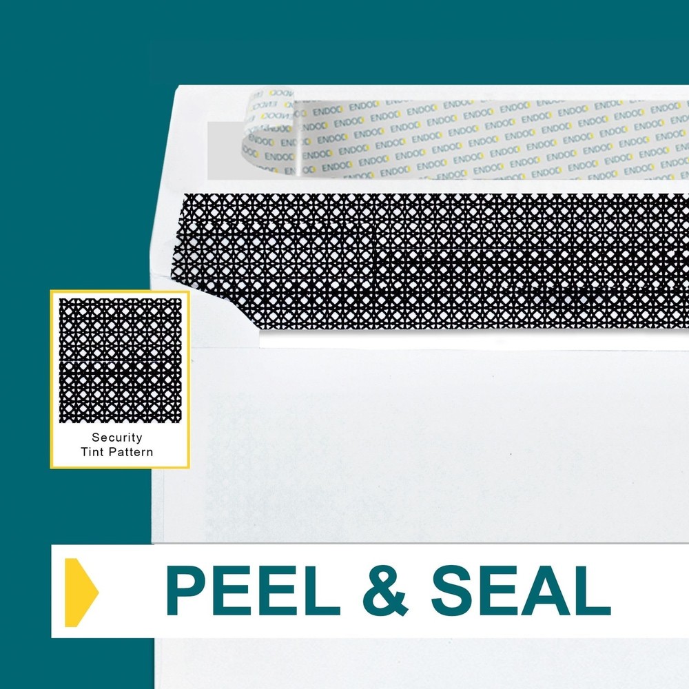 EnDoc #8 Double Window Envelopes Self Seal - Security Check Envelopes - 80 Co...