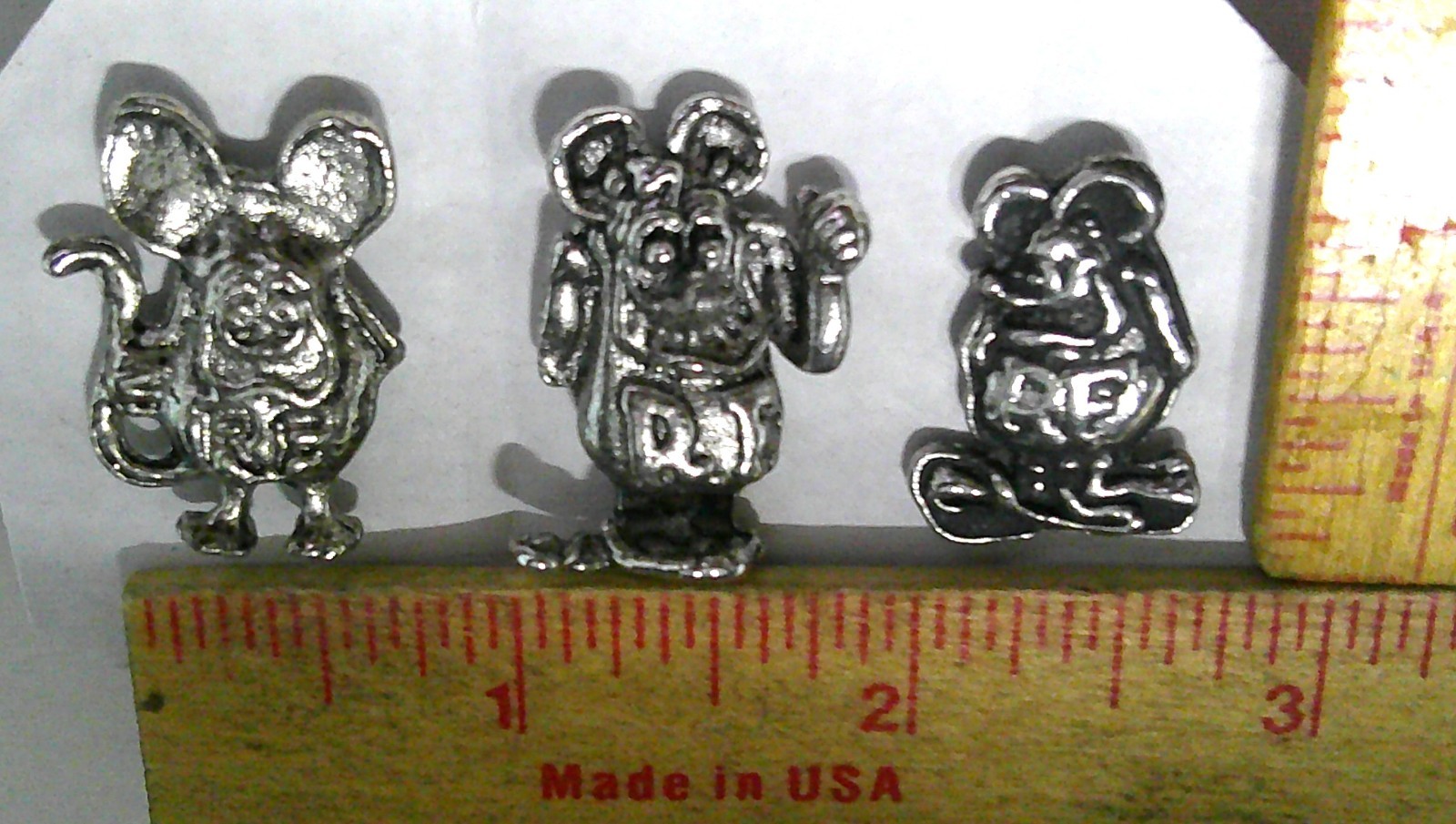 3 Rat Fink pin collectible vintage Roth garage pinback old hotrod memorabilia