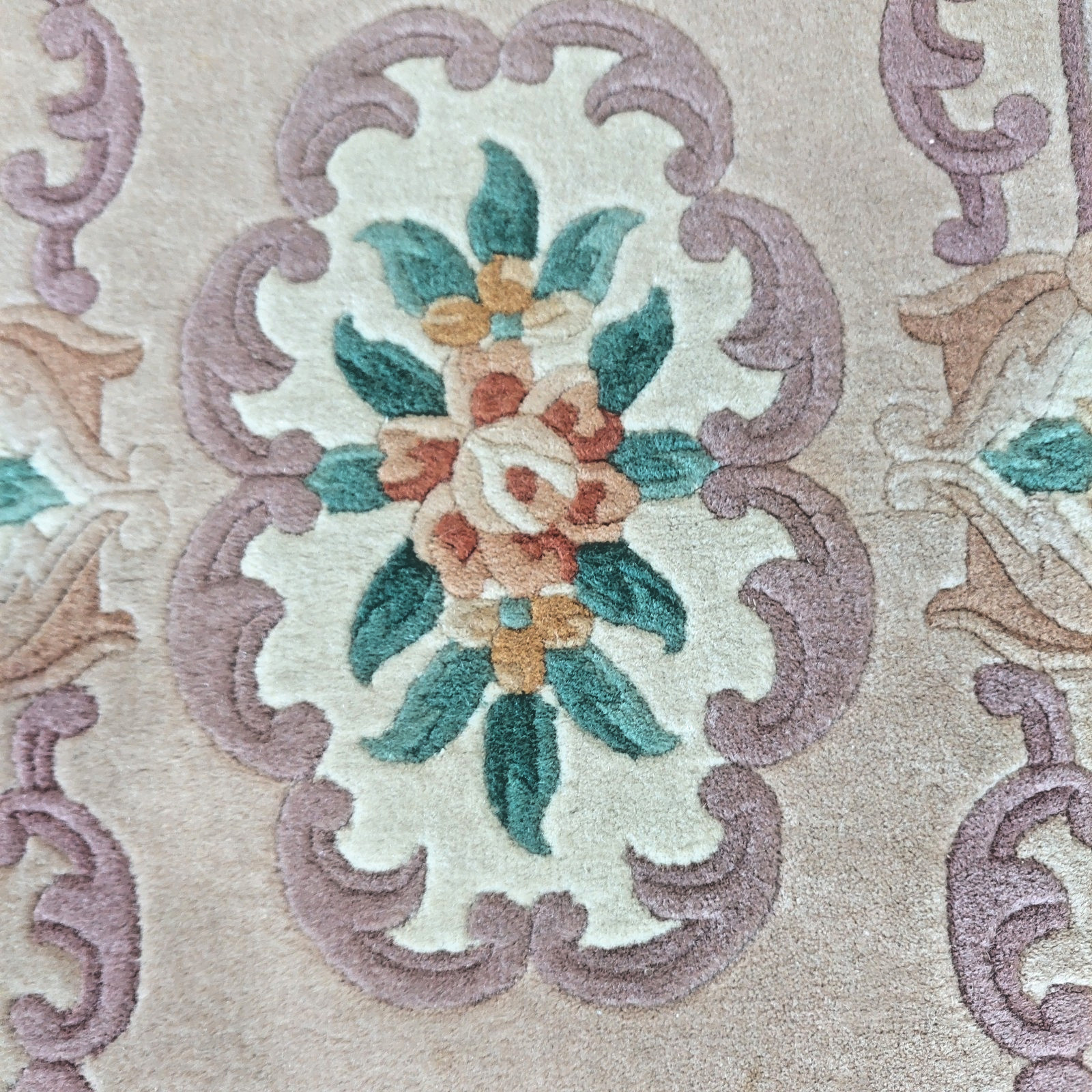 2'3 x 3'6 Chinese Aubusson Medallion Oriental Rug Floor Runner Hand-knotted Wool