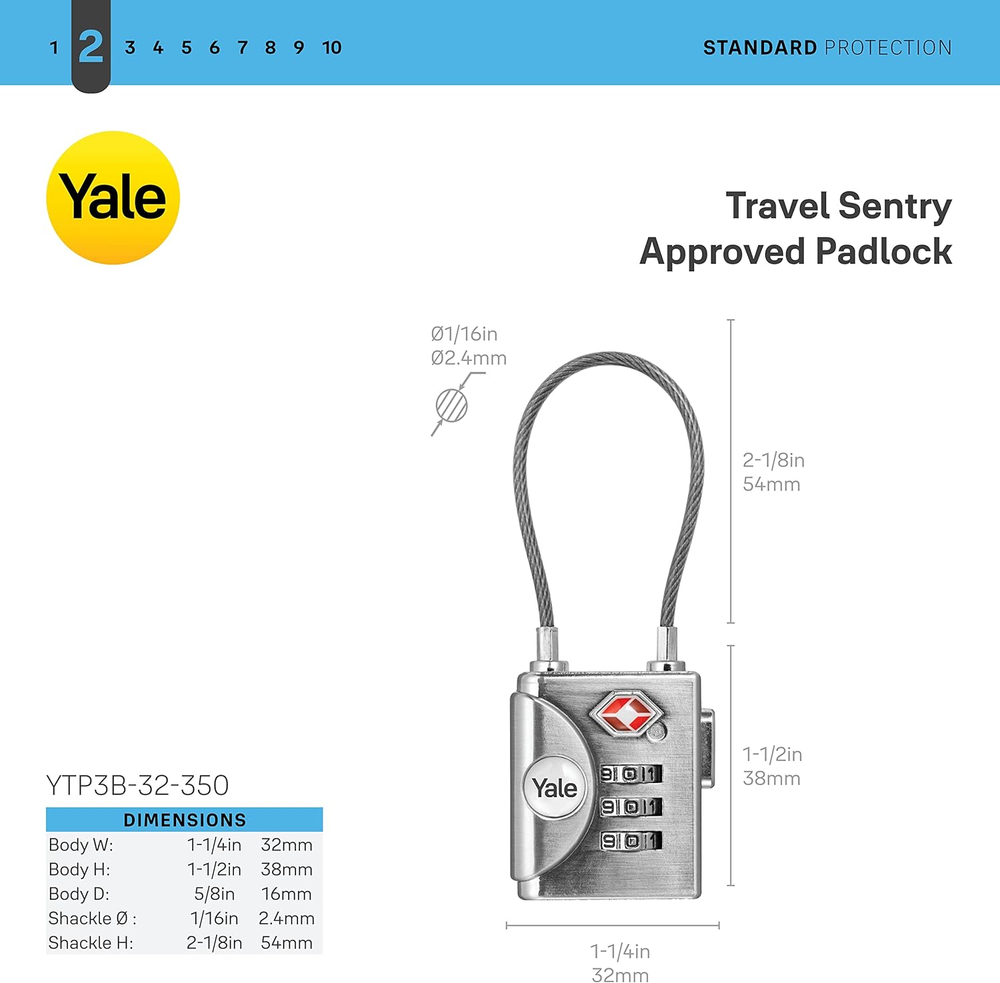 TSA Approved Cable Luggage Locks with Combination for Travel, Backpack, Suitcase