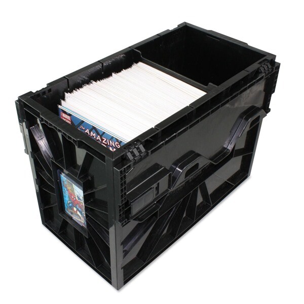 BCW Short Plastic Black Heavy Duty Acid Free Stackable Comic Book Storage Bin