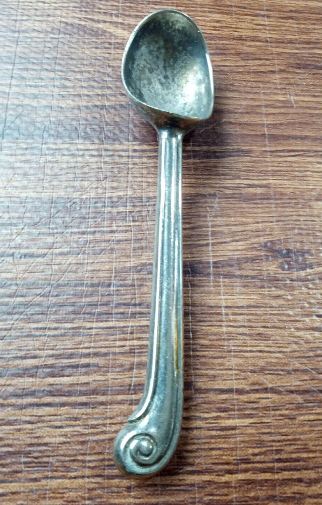 Vintage Sheffield Silverplate Ice Cream Melon Scoop Utensil Swirl Wave Handle