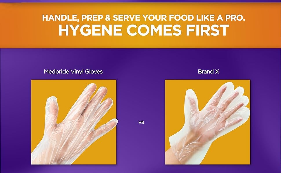 Clear Food-Prep Poly Gloves |Multipose Latex-Disposable