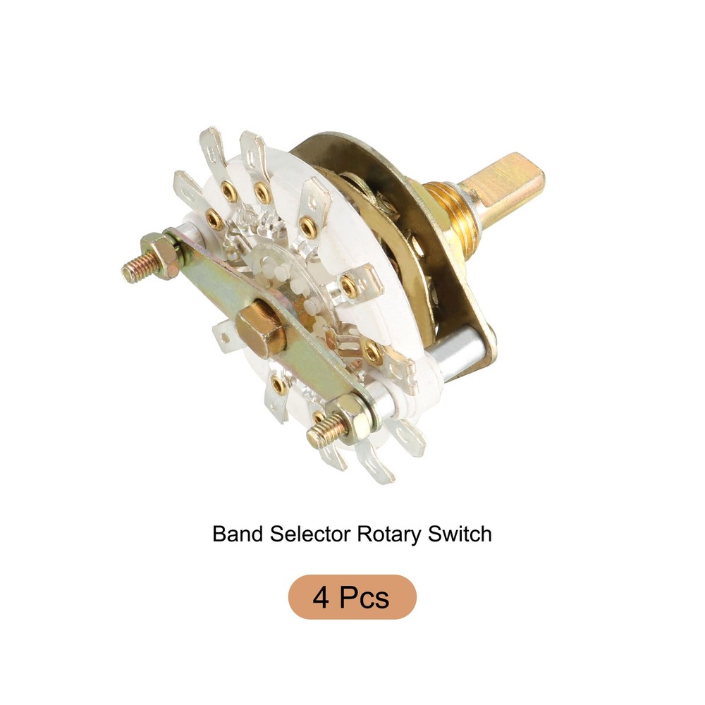 4 Pcs Band Selector Rotary Switch 2P5T 2 Pole 5 Position 1 Deck