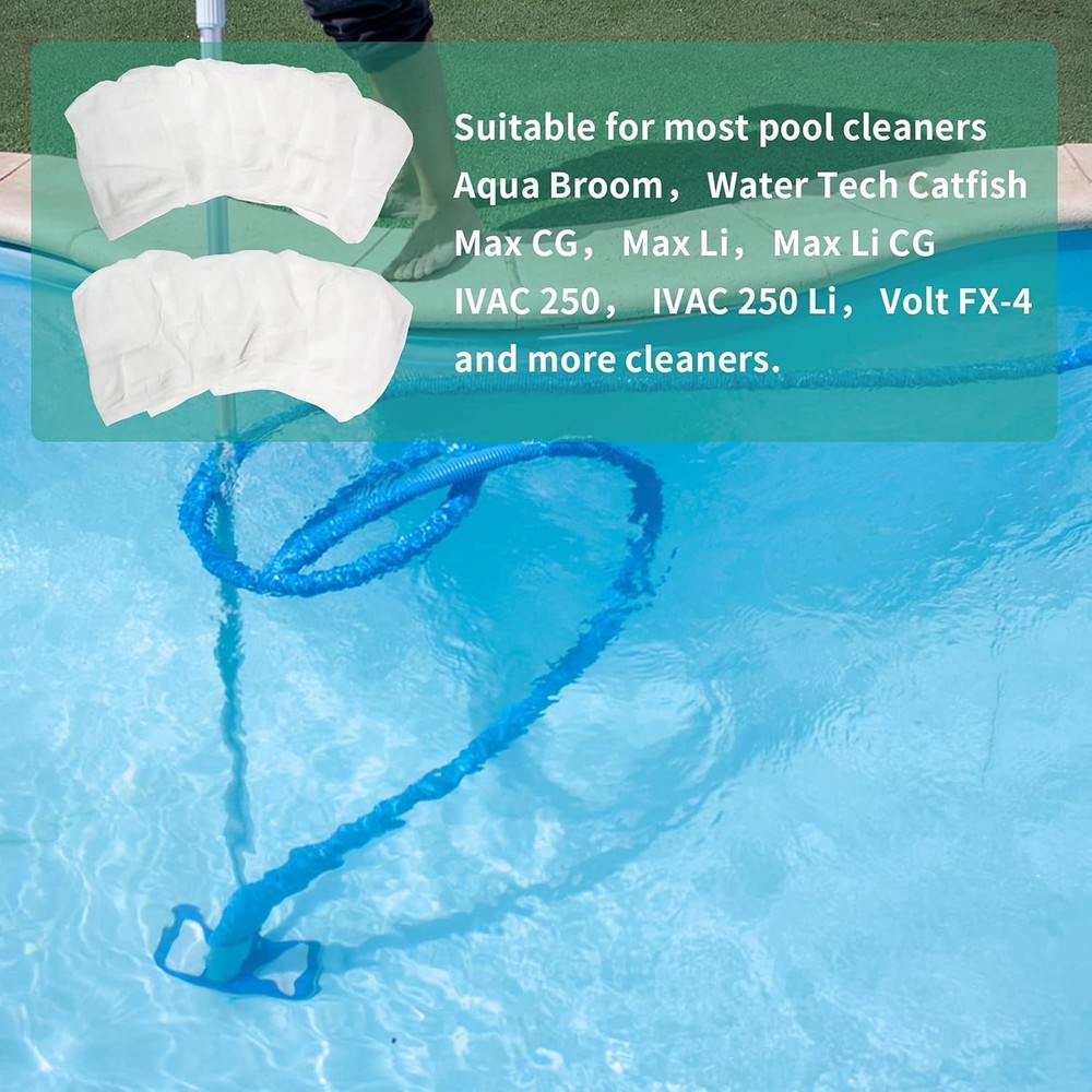 High Efficiency Pool Vacuum Micro Filter Bags 15 Pack for Water Tech Models