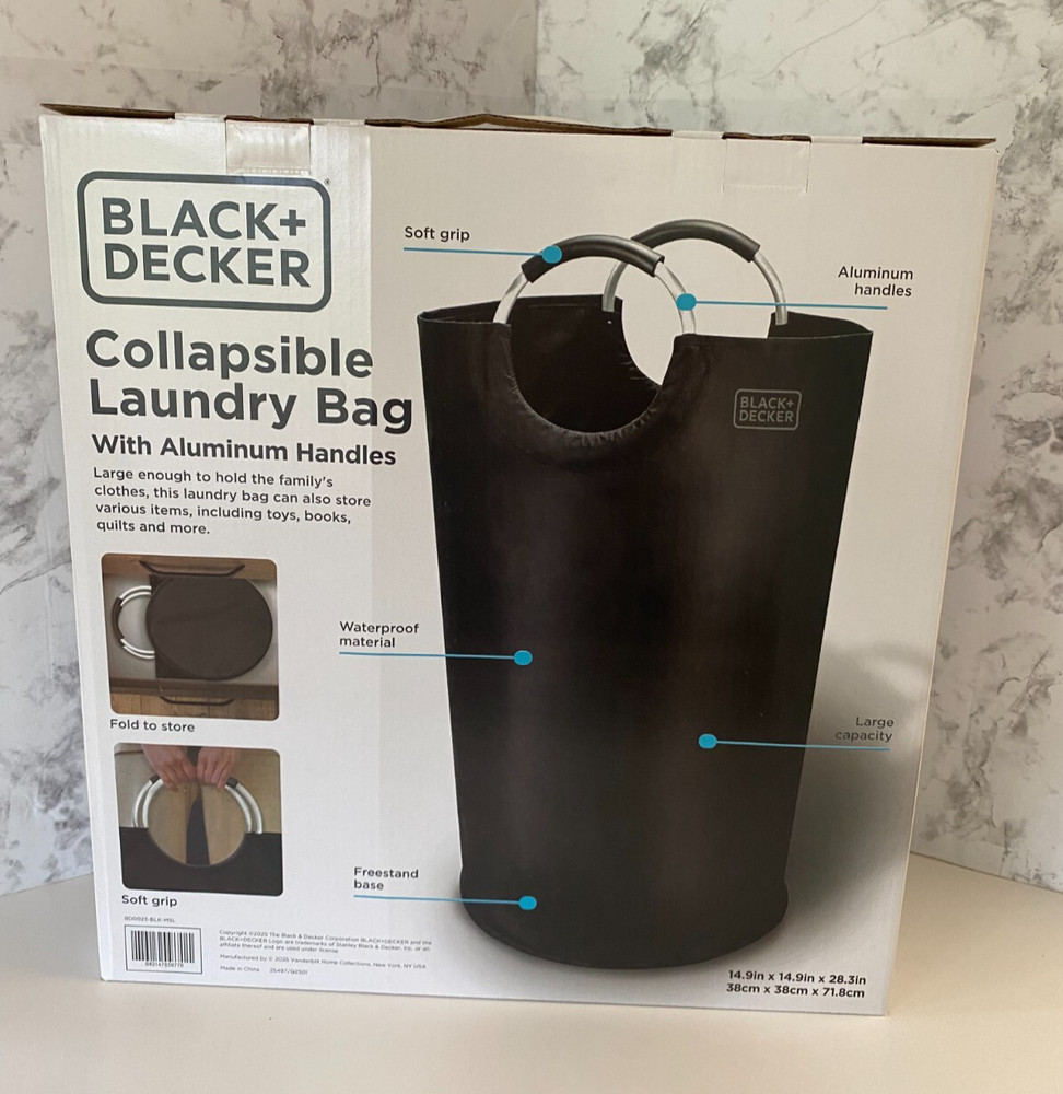Black & Deck Large Collapsible Laundry Hamper Laundry Basket