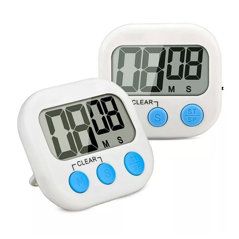 2 Pack Kitchen Timer Digital Large Magnet Cooking LCD Alarm Loud Countdown Clear