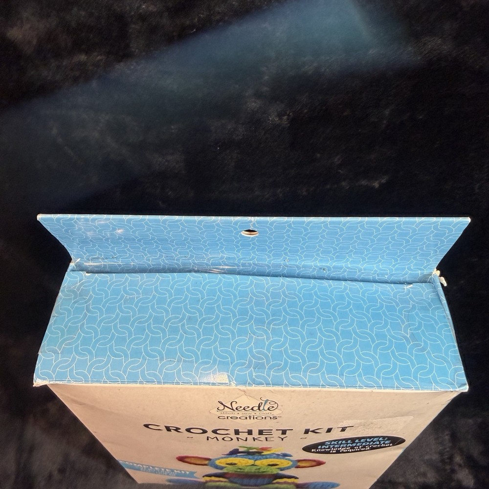 Needle Creations Intermediate Patchwork Monkey Crochet Kit Boho Craft Colorful