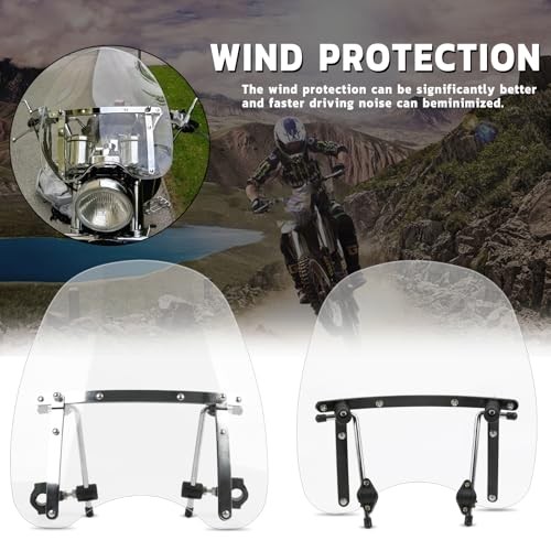 Wave Windshield Windscreen,18"x16" Motorcycle Windshield,Universal Transparent
