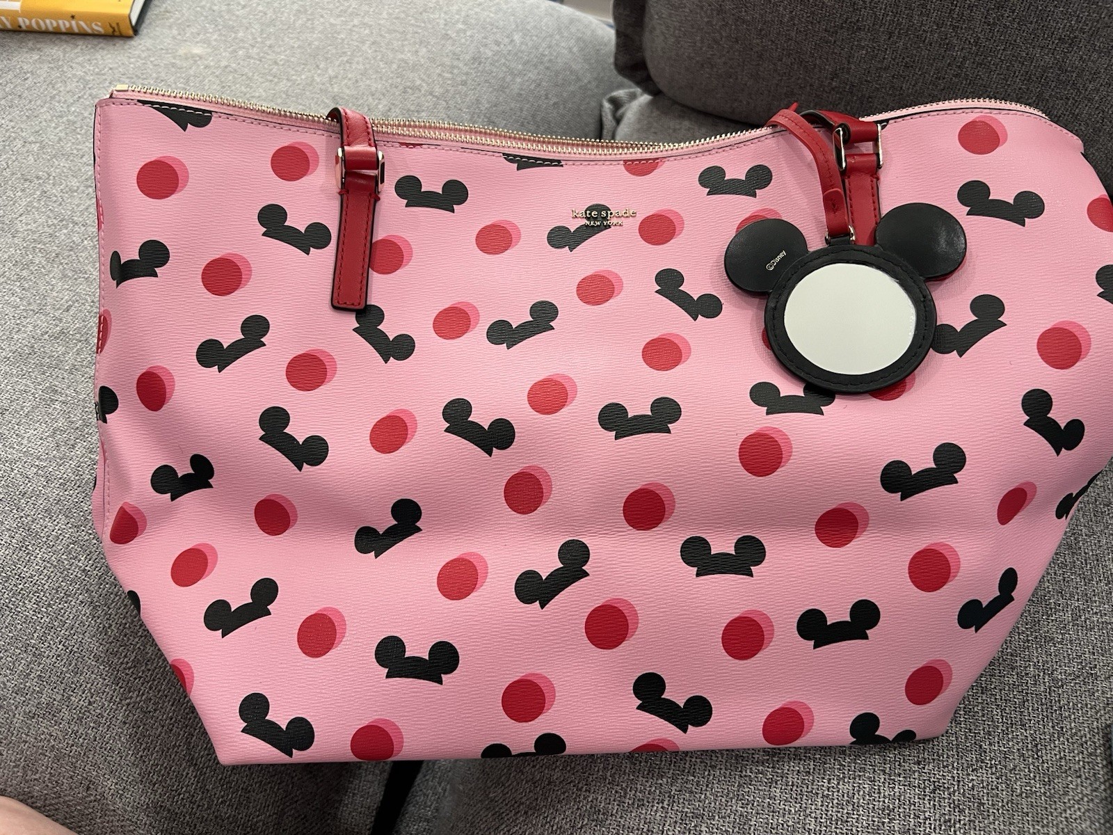 Disney Parks Kate  Spade Tote Bag  Pink  Ears Hat Rock The Dots Mickey Mouse