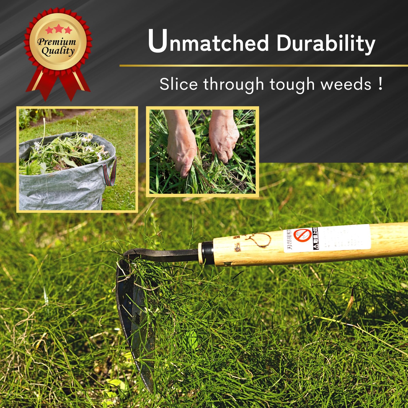 nascom Premium Japanese Weeding Sickle Hand Hoe for Gardening - Ideal for Pla...