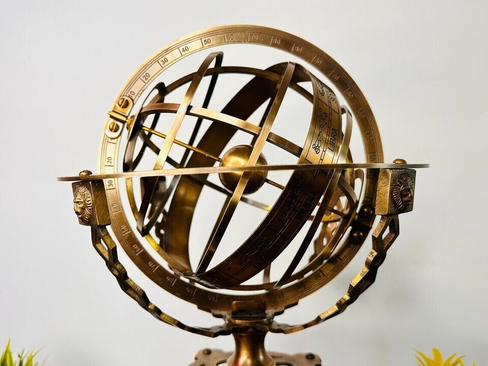 18'' inch Large Brass Armillary Sphere with Working Direction Compass Nautical