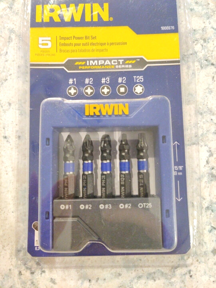 NEW IRWIN 1866976 IMPACT POWER BIT SET 5PC