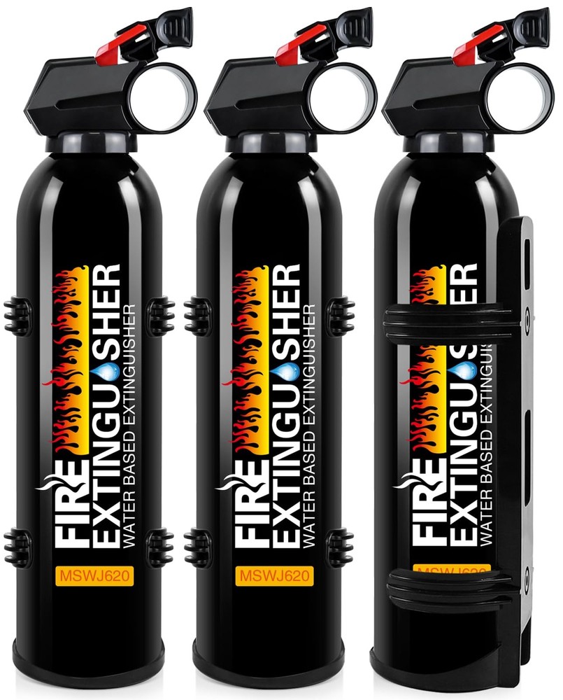 Fire Extinguishers with Mount Bracket - 3 Pack Small Portable Fire Extinguish...