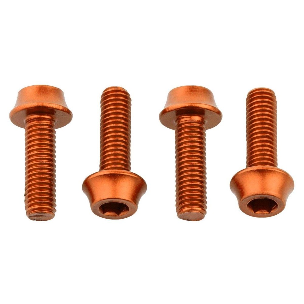 Precision Anodized Water Bottle Cage Bolts - 4 Pcs. Orange