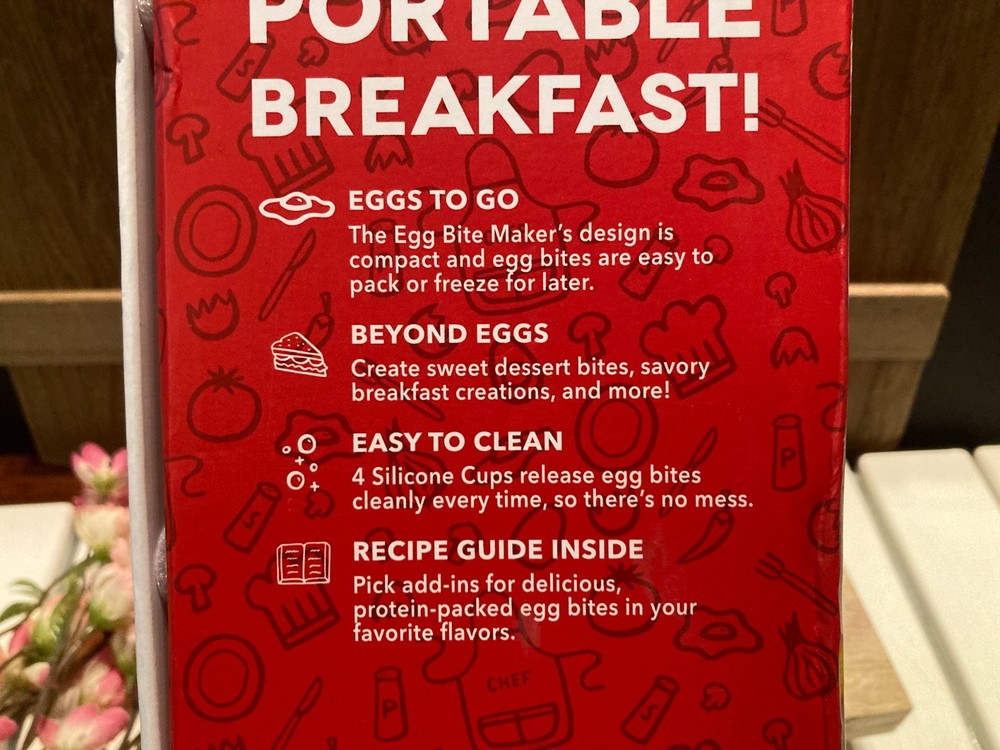 DASH EGG BITE , CHEESECAKE, CUSTARD BITE MAKER / COOKER ~ Red , NEW
