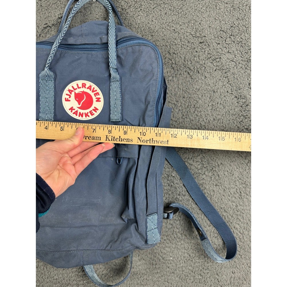 Fjallraven Kanken Classic Backpack Blue Patterned Straps 23510 Daypack Bag