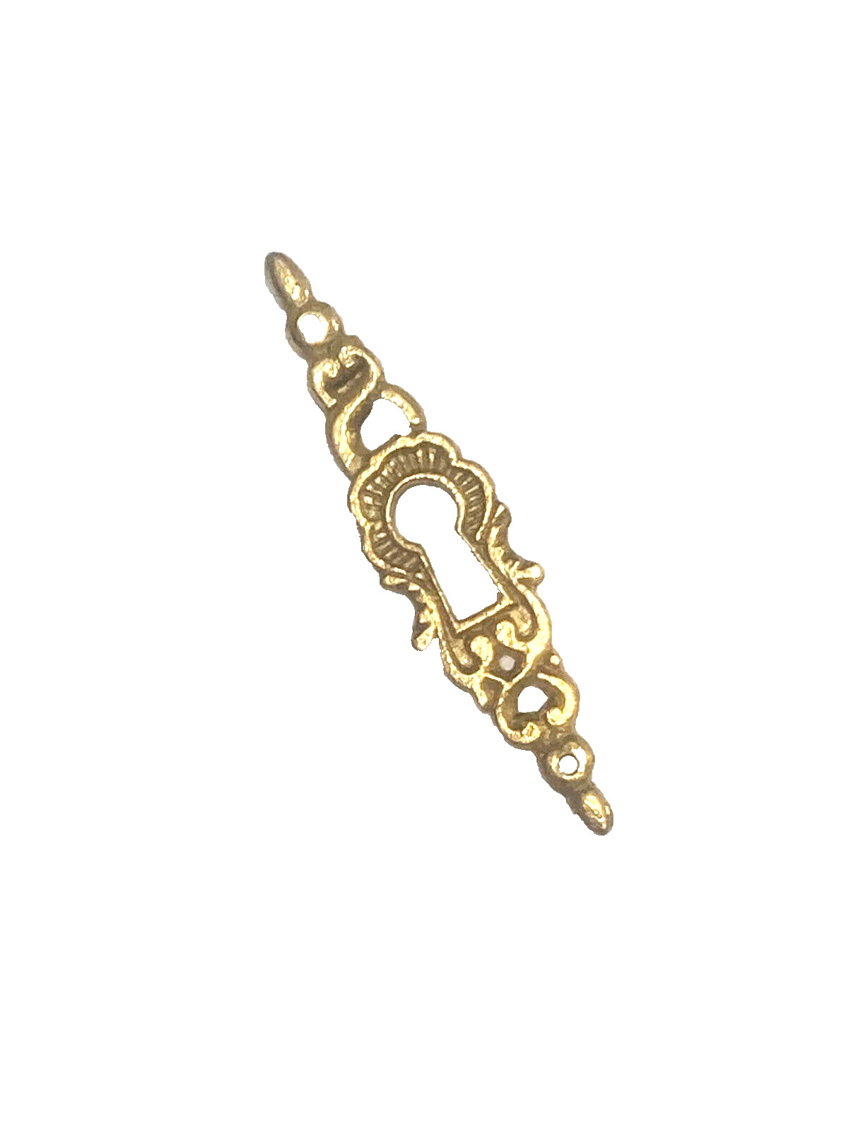 Brass Keyhole Cover Escutcheon Ornate Vertical For Furniture