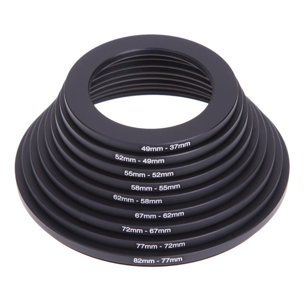 18 pcs Camera Lens Filter Step Up Down Ring Adapter Set 37- 82mm For DSLR Camera