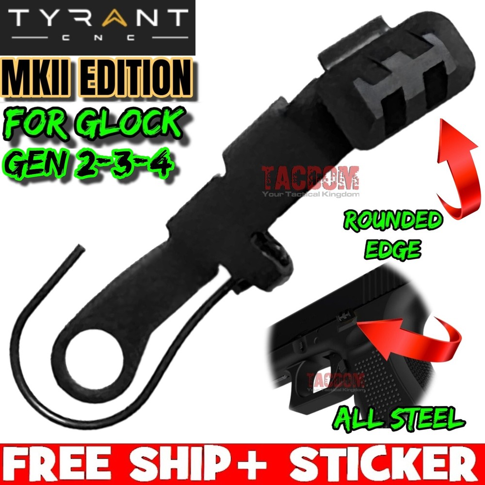 Tyrant Designs MKII Extended Slide Stop Black Release GL0CK GEN 2 3 4 ROUNDED