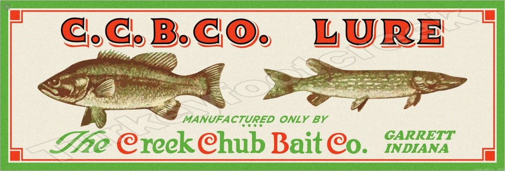 C.C.B. Co. Lure 6" x 18" Metal Sign