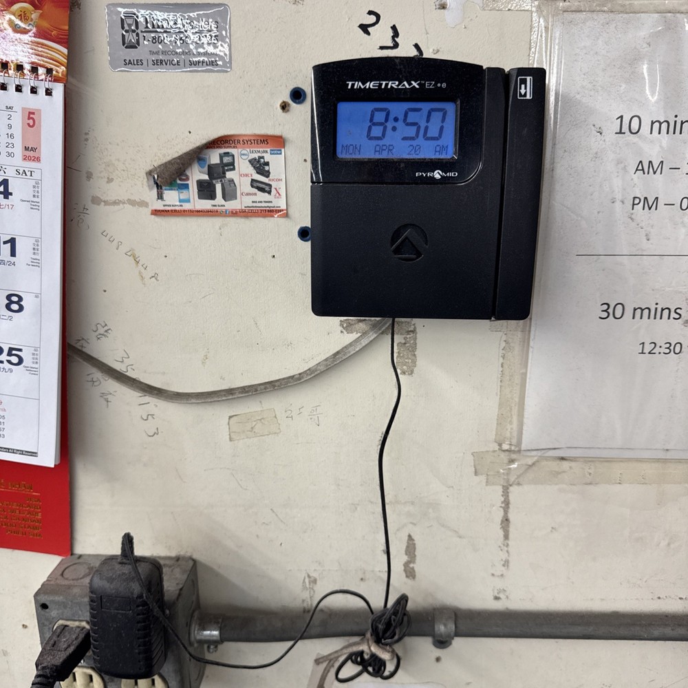 Pyramid TimeTrax EZ Time Clock w/ Power Adapter – JB421