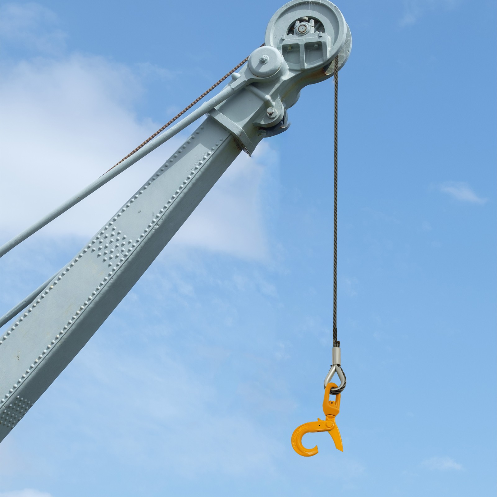 9/16in*100FT Steel Winch Cable Wire Rope w/ Swivel Self-locking Hook 4409.25 lbs